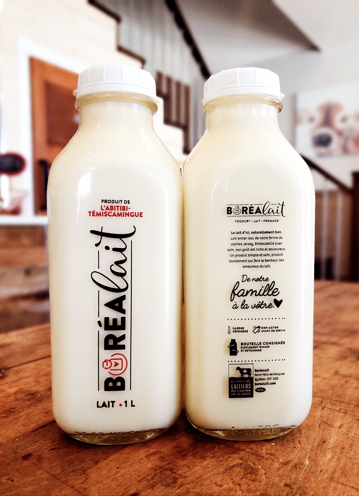 Lait entier pasteurisé non-homogénéisé de vaches Jersey à 5% MG
