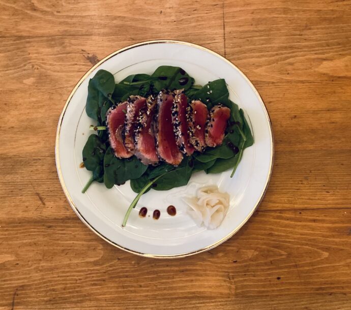 Tataki de thon à l’orange et au sirop d'érable