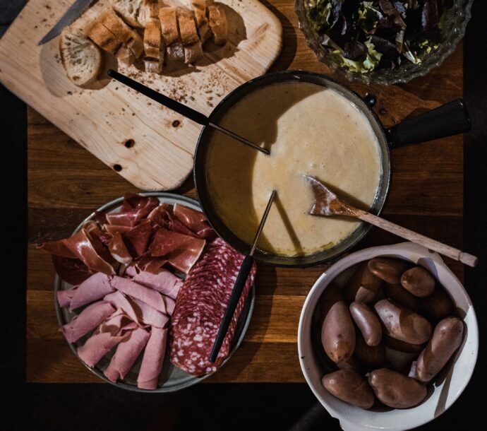 Fondue aux fromages de la Vache à Maillotte