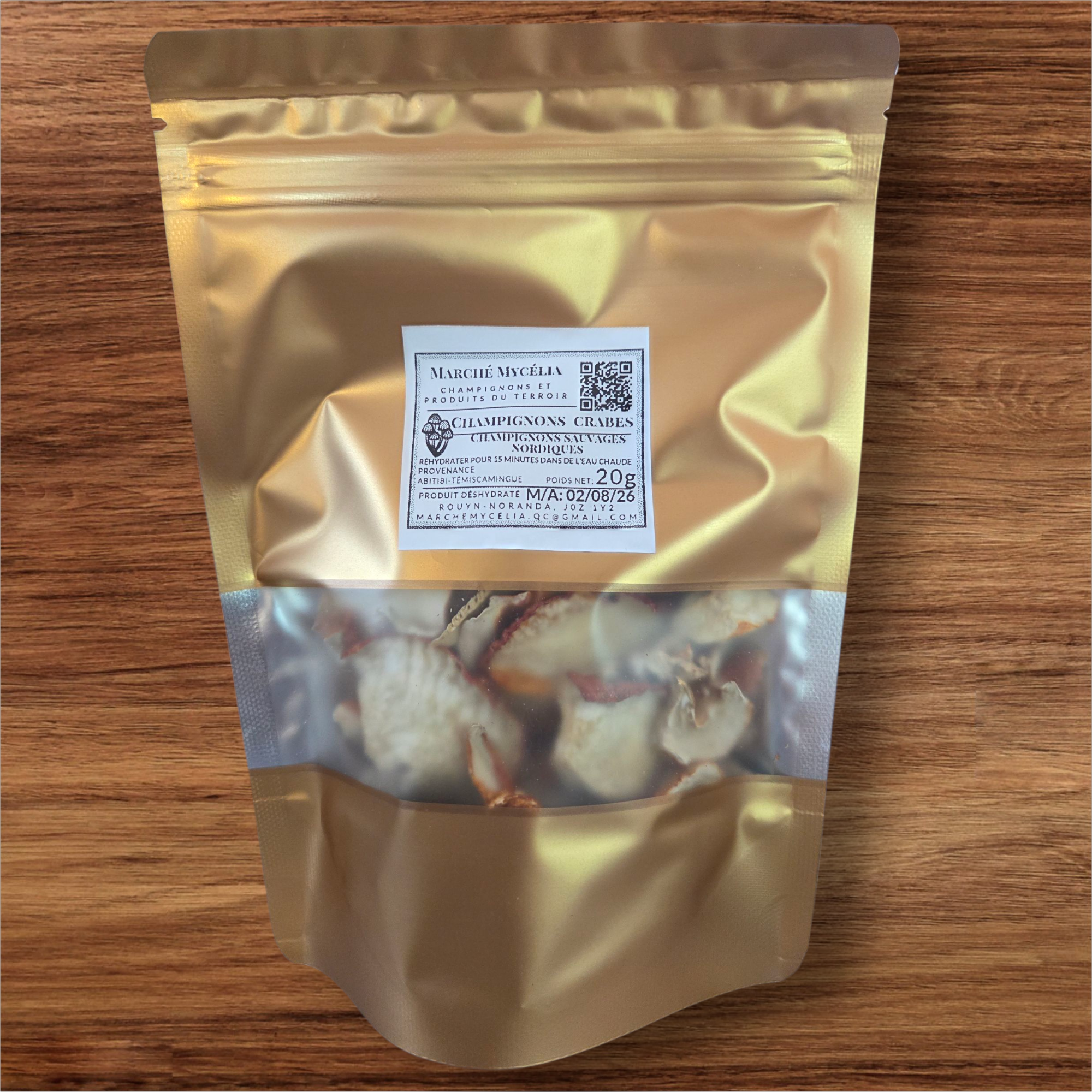 Champignons crabes déshydratés