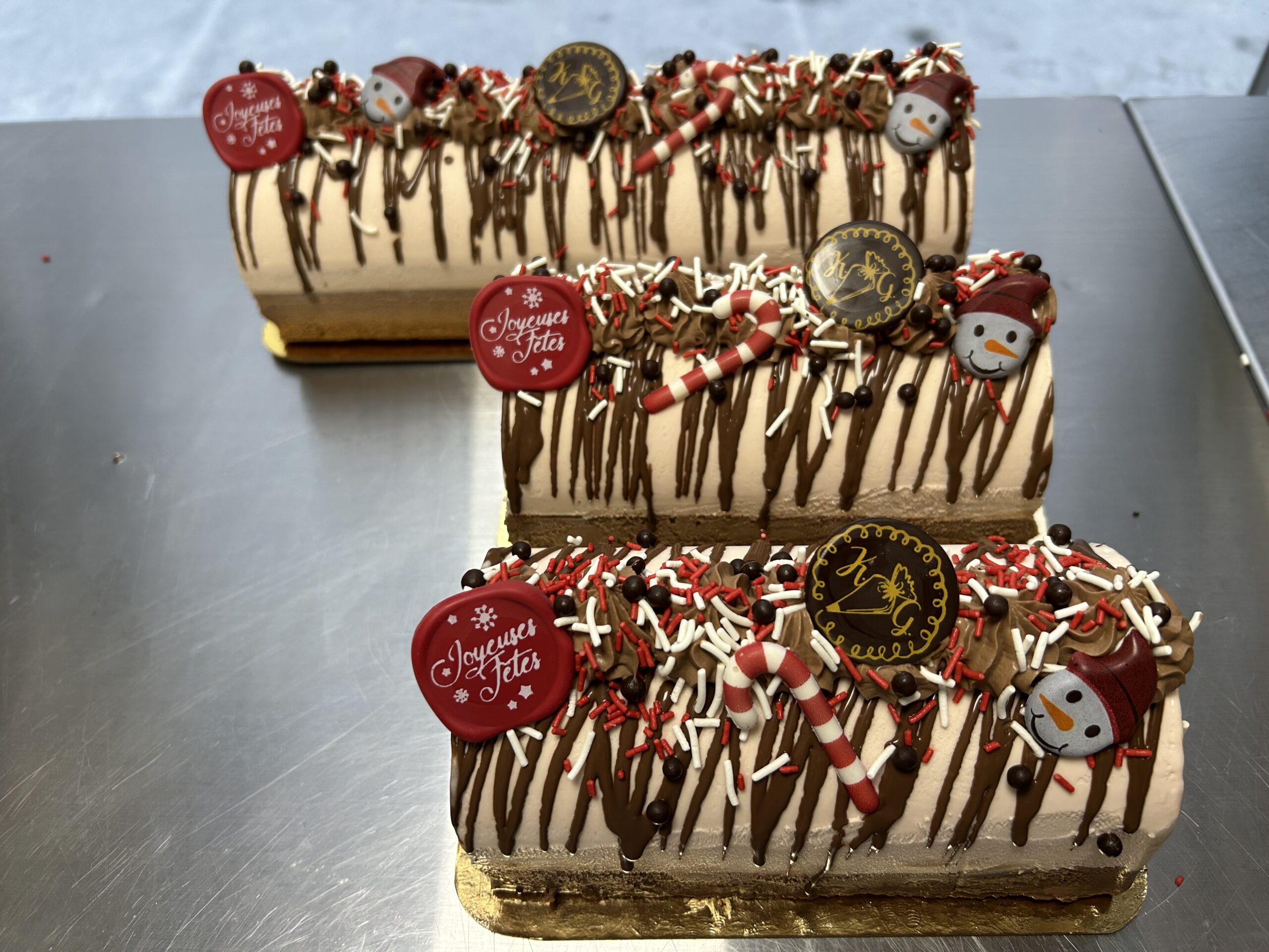 Bûche double chocolat et framboises
